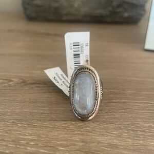 NWT genuine gemstone 925 Sterling Silver ring rainbow moon stone